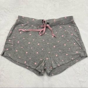 Cynthia Rowley Drawstring Sleepwear Shorts Pajama Hearts